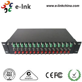 16-Slot 19" 2U CCTV Fiber Optic Video Converter Rack Chassis