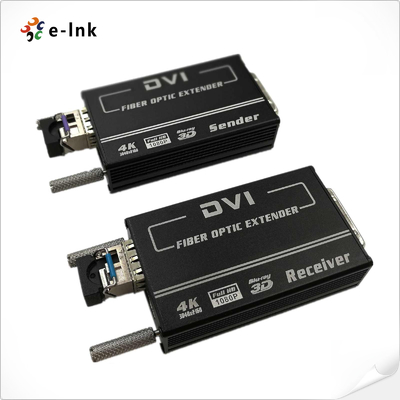 Mini 4K DVI Fiber Optic Extender Single Cable 3840x2160 30Hz Support