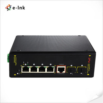 Industrial 4-Port UPoE (60W) + 2 SFP Gigabit Switch with Redundant Power