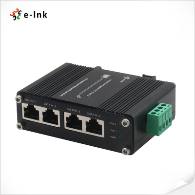 Industrial PoE Injector with 2 Gigabit Ports and 12~48VDC Wide Input