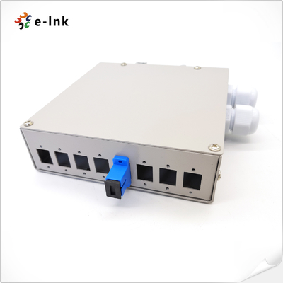 8-Port DIN-Rail Fiber Splice Box with 8-Fiber Splicing Multi-Adapter Options