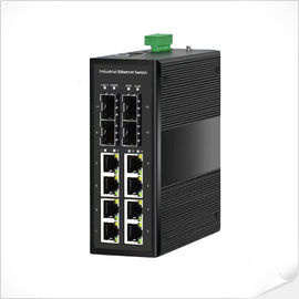 IP40 Aluminum Case Industrial Ethernet POE Switch 8 Ports With 100 / 1000 Base-X SFP