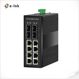 IP40 Aluminum Case Industrial Ethernet POE Switch 8 Ports With 100 / 1000 Base-X SFP
