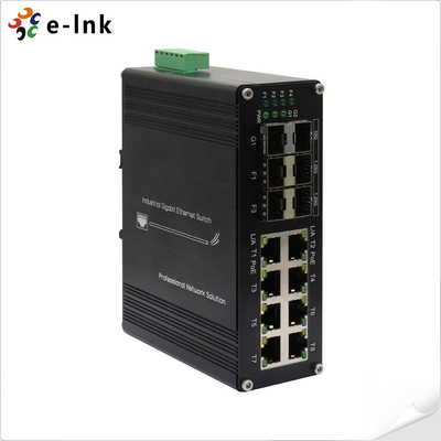 শিল্পভিত্তিক PoE ইথারনেট সুইচ ৮× ১০/১০০/১০০০Base-T PoE পোর্ট, ৪× ১০০০Base-X SFP পোর্ট, এবং ২× ১০G SFP+ পোর্ট